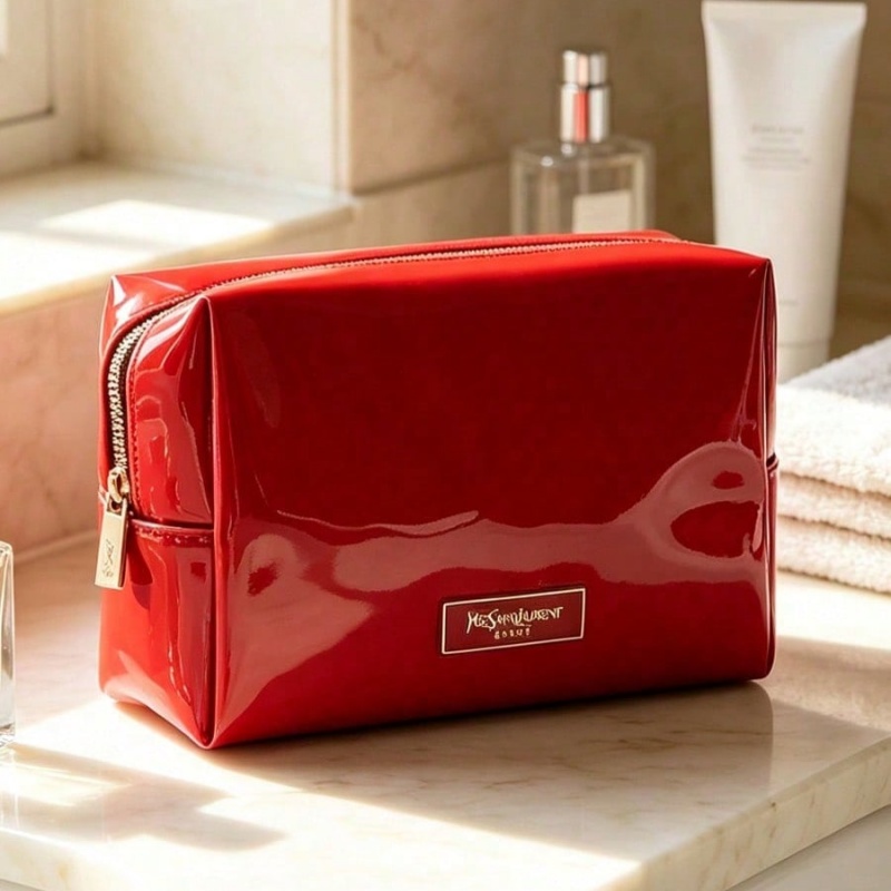 Women Luxury Bags Ysl - YSL BEAUTE Red Faux Leather Makeup