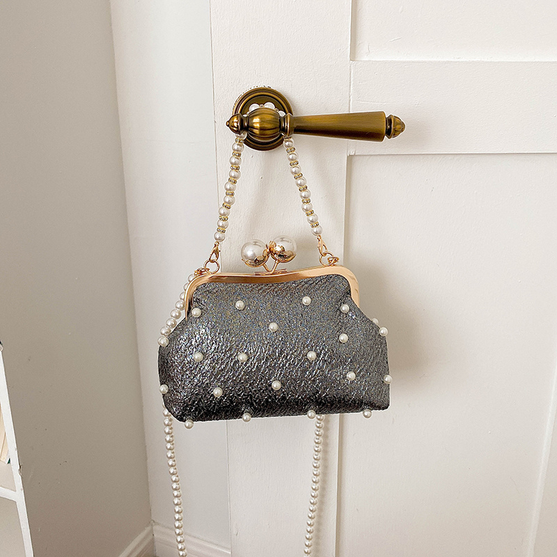 Glitter Pearl Decor Kiss Lock  - Luxury Bags Affordable review and price