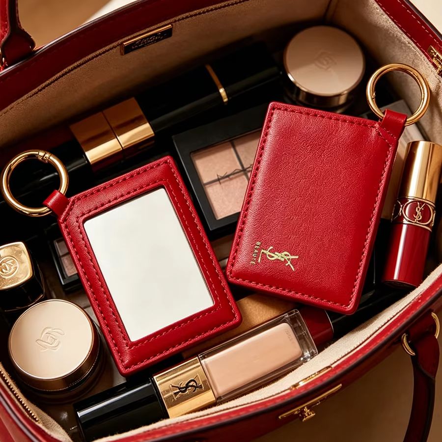 YSL Red Leather Square Mini Po - Women Luxury Bags Ysl review and price