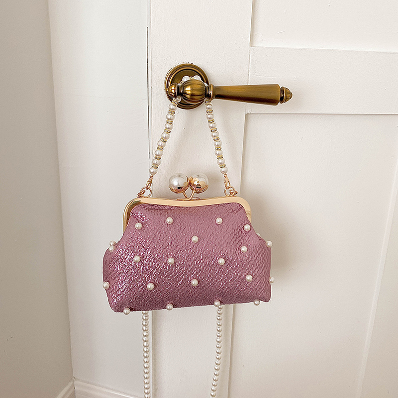 Glitter Pearl Decor Kiss Lock  - Luxury Bags Affordable review and price